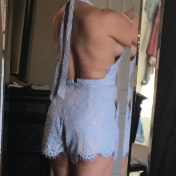 Blue lace short jumpsuit molly green - Picture 5 of 5